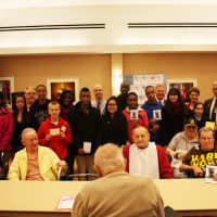 <p>Students from Peekskill High School, Peekskill Middle School, and Woodside, Oakside and Hillcrest elementary schools visited the Montrose VA hospital.</p>