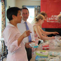 <p>County Executive Robert P. Astorino, the JLCW and local State Farm agents packaged diapers for the Westchester County Diaper Bank.</p>