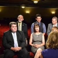 <p>Panelists discuss Donald Trump at Stamford&#x27;s Palace Theater.</p>