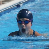 <p>Brigid Byrnes, of Cortlandt, swims the breast stroke.</p>