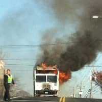 <p>A fire broke out in a garbage truck on Connecticut Avenue in Norwalk around 1:30 p.m., Friday. </p>