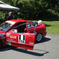 <p>A race car takes center stage during Ridgefield&#x27;s Nutmeg Festival on Saturday.</p>