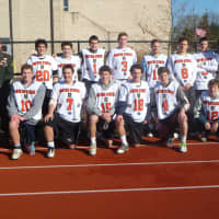 <p>The Daniel Hand High School lacrosse team posed after its game.</p>