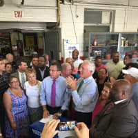 <p>Gov. Dannel Malloy announces his endorsement for Bridgeport Mayor Bill Finch&#x27;s re-election campaign in a garage filled with classic cars and a crowd chanting four more years.</p>