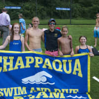 <p>Members of the Chappaqua Swim and Dive team.</p>
