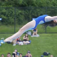 <p>Kristi Priscantelli of Chappaqua competes Wednesday in the Division 1 championships.</p>