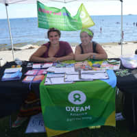 <p>Samantha Desimone and Alyssa Fasolino of Oxfam America, an international relief and development organization, were trying to get signatures on a petition to change how the United States sends food to countries in need.</p>