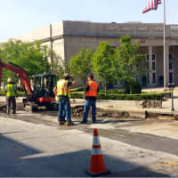 <p>Greenwich Avenue is down to one lane as work continues. </p>