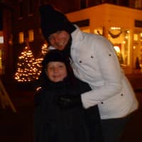 <p>Abigail Russell, right, and her son Lewis, enjoyed an evening in Downtown New Canaan and the New Canaan Holiday Stroll. </p>