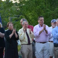 <p>Local officials give their applause at the South Salem parade.</p>