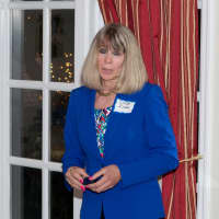 <p>Linda Zinn, executive director of the Westchester Exceptional Childrens School in North Salem receives the Paul Harris Award.</p>