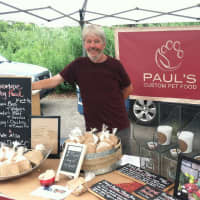 <p>Paul Gallant, owner of Paul&#x27;s Custom Pet Food of New Milford, at Old Greenwich Farmers Market.</p>