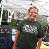 <p>Nawal El Hachem, owner of True Love Farms, of Morris, CT., at the Old Greenwich Farmers Market.</p>