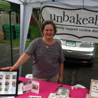 <p>Julie Tolkin, of Weston, owner of Unbakeables, at the Old Greenwich Farmers Market.</p>
