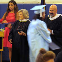 <p>Graduates receiving their diploma from the special-education ANDRUS Orchard School in June. </p>