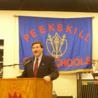 <p>County legislator John Testa,a  Peekskill High School teacher, also helped honor Paige.</p>