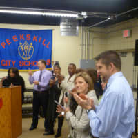 <p>Current and former members of the Peekskill Board of Education came out to honor Paige.</p>