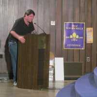 <p>New Rochelle resident James O&#x27;Toole address the council about the budget.</p>
