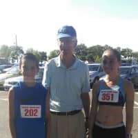 <p>Larry Katz with Cousins Lindsey Russo (first female) and Frank Bonaddio (youngest runner)</p>