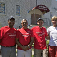 <p>From L: Pastor Hugh Marriott, Pastor Rafi Agrait of Guatamala, Deacon Cristyan Santos, of Brazil, and Stanwich, CT., church member Mary Ann O&#x27;Connor. </p>