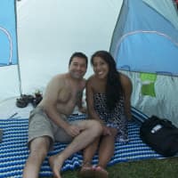<p>Beating the heat under a tent at Saturday&#x27;s Fab 4 Music Festival.</p>