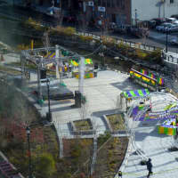 <p>Production crews for &quot;The Following&quot; turned Yonkers&#x27; Van Der Donck Park into a Mardi Gras carnival. </p>