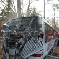 <p>A tour bus&#x27;s engine caught fire at about 2 p.m. Thursday while its passengers were enjoying a concert at Caramoor in Katonah.</p>