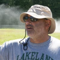 <p>Lakeland Head Coach Rob Cappelli at practice this week. </p>