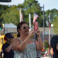 <p>Spectators at the Carmel Fire Department&#x27;s 100th anniversary parade.</p>