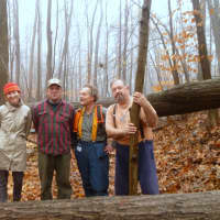 <p>Members of the Westchester Land Trust and their volunteers work on the hiking trails of the Rose Preserve in Lewisboro. From left, Kara Whelan, Mike Salowey, David Emerson and Mike Surdej.</p>