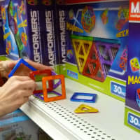 <p>Magformers, which lets people build items with magnet-infused pieces, are selling well at The Toy Chest in New Canaan.</p>