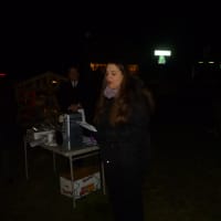 <p>Meredith Bump sang inspirational songs at the Tree of Light ceremony in Easton.</p>