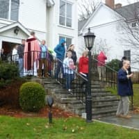<p>Parishioners exit St. Mary of the Assumption Church after a Sunday Mass in Katonah. One of the teachers killed in Friday&#x27;s shooting at a Newtown, Conn. elementary school was a Katonah native and her parents are parishioners at the church.</p>