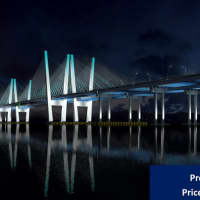 <p>What the new Tappan Zee Bridge will look like at night.</p>