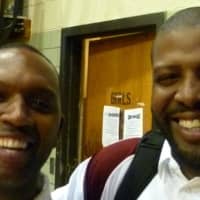 <p>Khalid Sales, left, and Ed Walker coach the Ossining boys basketball team.</p>