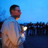 <p>Interim school superintendent at Hendrick Hudson Brian Monahan addressed a crowd gathered to mourn the victims of the Sandy Hook Elementary School shooting. </p>