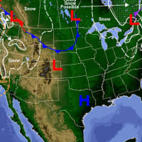 <p>This Saturday forecast map shows continued rain, and possibly a little snow, for Fairfield County. </p>