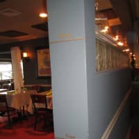 <p>Lines on the wall at Ossining&#x27;s The Boathouse Restaurant indicate how high the water levels reached during Hurricane Sandy and Hurricane Irene. </p>