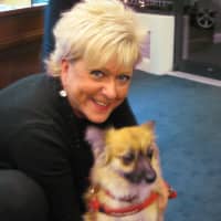 <p>Chappaqua resident Jill Notarpole brought her dog, Reba, along to do some shopping at Desires by Mikolay, which hosted a charity event for Pets Alive in their store from 5 to 8 p.m. on Thursday night.</p>