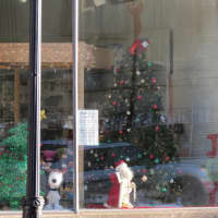 <p>Christmas window display in Port Chester.</p>