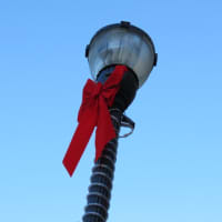 <p>A decorated lamp post in downtown Port Chester.</p>