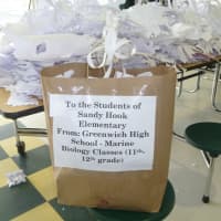 <p>A bag of snowflakes from Greenwich High School was delivered to Fairfield.</p>