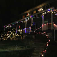 <p>Residents adorned their lawn with Christmas lights.</p>