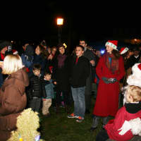 <p>Children lined up to visit Santa at North Salem&#x27;s Christmas Eve tree-lighting ceremony.</p>
