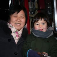 <p>Chi Mei and Maurice Buchholtz at the tree lighting.</p>