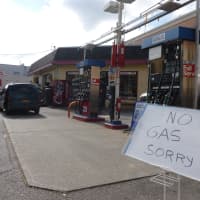 <p>Gas stations ran low, and some ran out of gas following Hurricane Sandy.</p>
