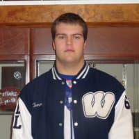 <p>Westlake football player Tommy Hopkins signed to attend the University of Connecticut next fall</p>