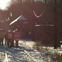 <p>A car and train were involved in an accident Sunday on the Danbury Metro-North train line in Redding.</p>