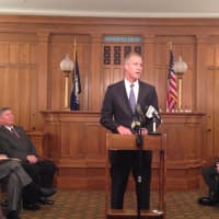 <p>Newly elected U.S. Rep. Sean Patrick Maloney addressed the assembled officials.</p>