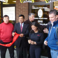 <p>Town Board members Nick Bianco, Vishnu Patel and Terrence Murphy joined owner Jeanette Fischetto for the grand opening of Dynamic Pulse.</p>